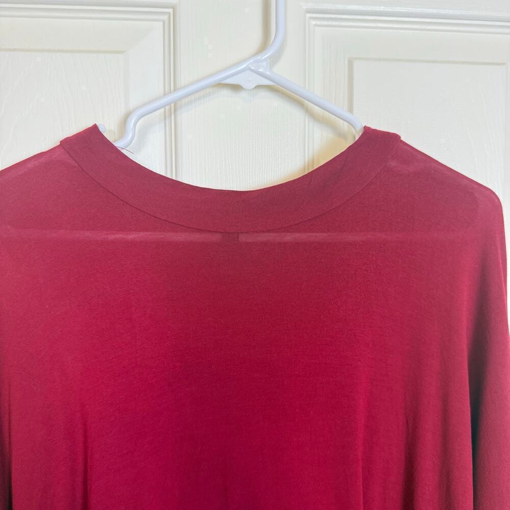 Eileen Fisher Lightweight Viscose Jersey Mock Neck Tunic Large Red Lantern EUC - Picture 3 of 6